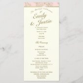 Golden Fern Blush and Ivory Wedding Program Programm (Vorderseite)