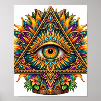 Golden Fern Eye Poster