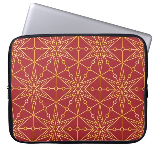 Golden Festive Starry Laptopschutzhülle (Vorderseite)
