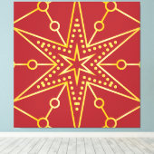 Golden Festive Starry Leinwanddruck (Insitu (Holzboden))