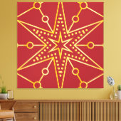Golden Festive Starry Leinwanddruck (Insitu (Wohnzimmer))