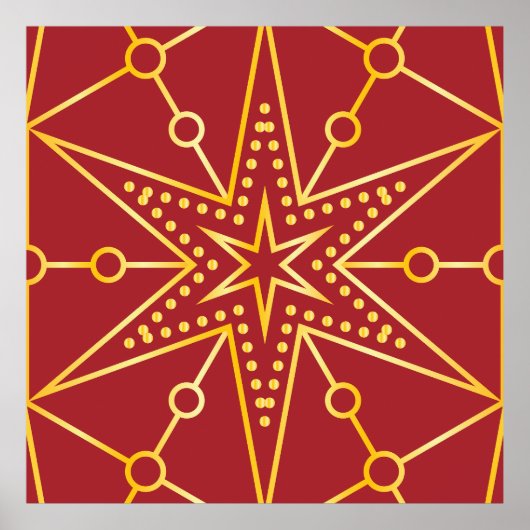 Golden Festive Starry Poster (Vorne)