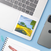 Golden Fields and Path Aufkleber (Laptop mit iPhone)