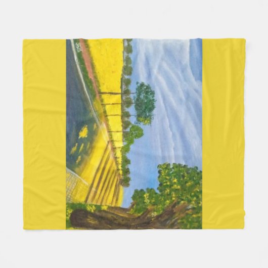 Golden Fields and Path Fleecedecke (Vorderseite (Horizontal))