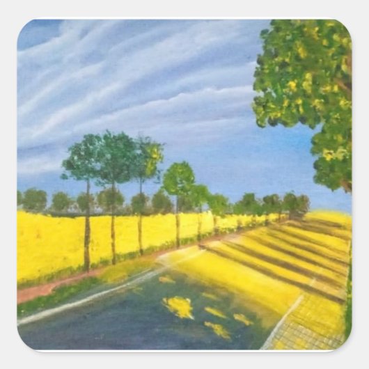 Golden Fields and Path Quadratischer Aufkleber (Vorderseite)