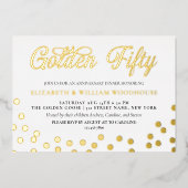 Golden Fifty 50. Wedding Anniversary Dinner Folieneinladung (Vorderseite)