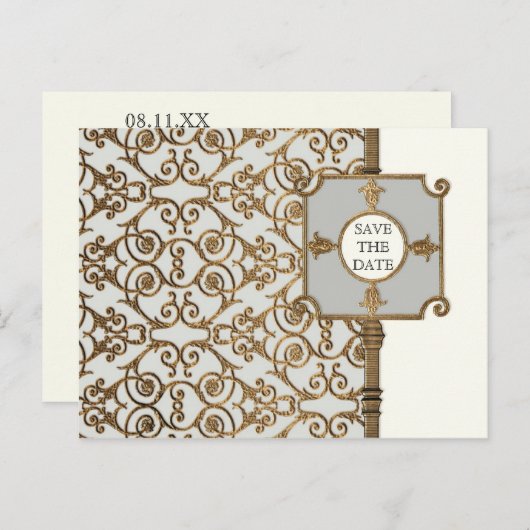 Golden Filigree, Grau - Ankündigung Datum freihalt (Vorne/Hinten)