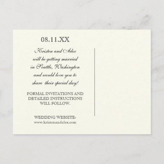 Golden Filigree, Grau - Ankündigung Datum freihalt (Rückseite)