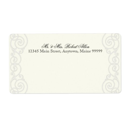 Golden Filigree, Grau - Rücksendeadressen-Aufklebe (Vorne)