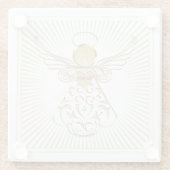 Golden Filigree Weihnachtsgel von Grace Glasuntersetzer (Rückseite)