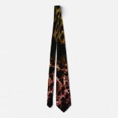 Golden Fire Flammen Black Marble Neck Tie Modern Krawatte (Rückseite)
