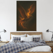 Golden Fire Phoenix • Luxury Fine Art Canvas Print Leinwanddruck (Insitu (Schlafzimmer))