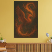 Golden Fire Phoenix • Luxury Fine Art Canvas Print Leinwanddruck (Insitu (Wohnzimmer))