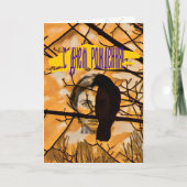 Golden Fire Raven Face Karte (Vorderseite)