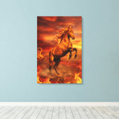 Golden Fire Stallion – Powerful Fantasy Leinwanddruck (Insitu (Holzboden))