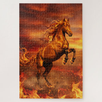 Golden Fire Stallion – Powerful Fantasy Puzzle
