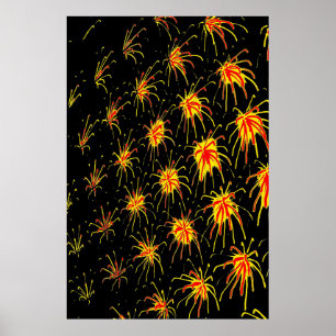 Golden Fireburst Poster