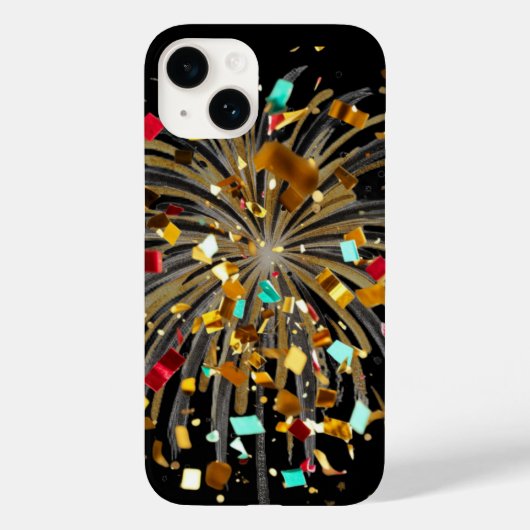 Golden Fireworks & Confetti Celebration Case-Mate iPhone Hülle (Rückseite)