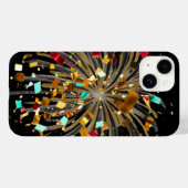 Golden Fireworks & Confetti Celebration Case-Mate iPhone Hülle (Rückseite (Horizontal))