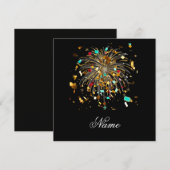 Golden Fireworks & Confetti Celebration Dankeskarte (Vorne/Hinten)