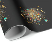 Golden Fireworks & Confetti Celebration Geschenkpapier (Rolleneckpunkt)