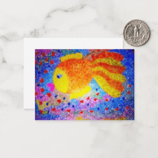 Golden fish mitteilungskarte (Vorderseite/Rückseite Beispiel)