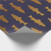 Golden Fish Ocean Blue Navy Vip Yacht Geschenkpapier (Ecke)