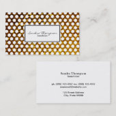 Golden Flake White Polka Dots Visitenkarte (Vorne/Hinten)