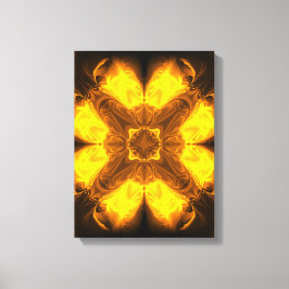 Golden Flame Kaleidoscope Fractal Art Leinwanddruck
