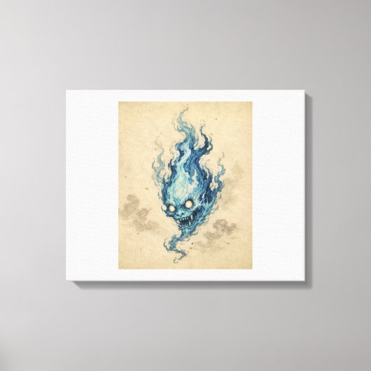 Golden Flame Onibi Geist Leinwanddruck (Vorderseite)