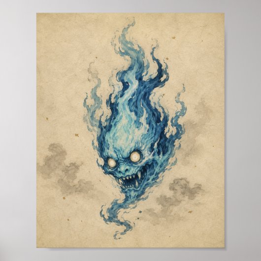 Golden Flame Onibi Spirit Poster (Vorne)