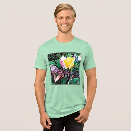 Golden Flame T-Shirt Tri-Blend Shirt (Vorderseite voll)