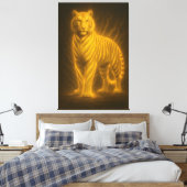 Golden Flame Tiger – Fantasy Art Painting Leinwanddruck (Insitu (Schlafzimmer))