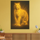 Golden Flame Tiger – Fantasy Art Painting Leinwanddruck (Insitu (Wohnzimmer))