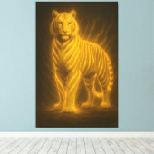 Golden Flame Tiger – Fantasy Art Painting Leinwanddruck (Insitu (Holzboden))
