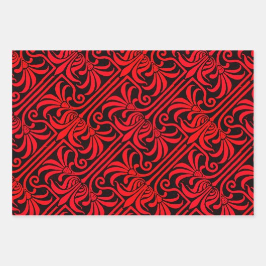 Golden Flare, Crimson Nouveau und Trauben & Weintr Geschenkpapier Set (Vorderseite 2)