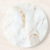 Golden Flecked White Marble Getränkeuntersetzer (Vorne)