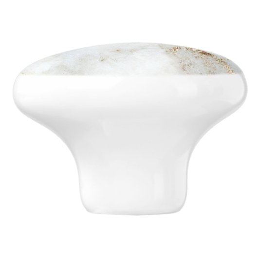 Golden Flecked White Marble Keramikknauf (Seitenansicht)