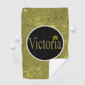 Golden Flecks Victoria Name Design, Golfhandtuch (Insitu)