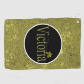 Golden Flecks Victoria Name Design, Golfhandtuch (Horizontal)