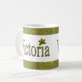 Golden Flecks Victoria Name Design, Kaffeetasse (Vorderseite Links)