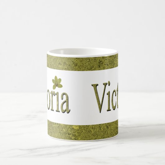 Golden Flecks Victoria Name Design, Kaffeetasse (Mittel)