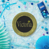Golden Flecks Victoria Name Design, Pappteller (Party)