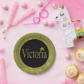 Golden Flecks Victoria Name Design, Pappteller (Party)