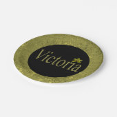 Golden Flecks Victoria Name Design, Pappteller (Schrägansicht)