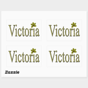 Golden Flecks Victoria Name Design, Rechteckiger Aufkleber
