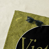 Golden Flecks Victoria Name Design, Strandtuch (Beispiel)