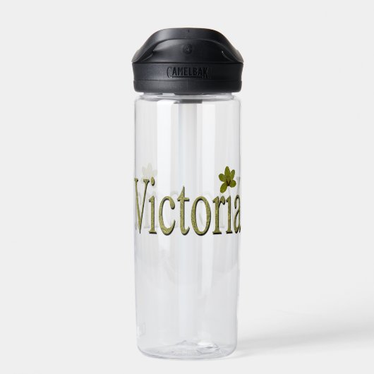 Golden Flecks Victoria Name Design, Trinkflasche (Rückseite)