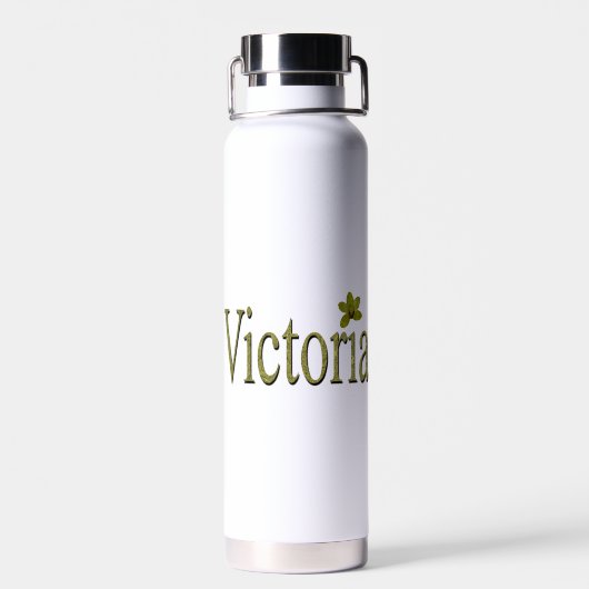 Golden Flecks Victoria Name Design, Trinkflasche (Rückseite)