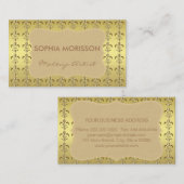 Golden Fleur-de-lis Golden Monogram Visitenkarte (Vorne/Hinten)